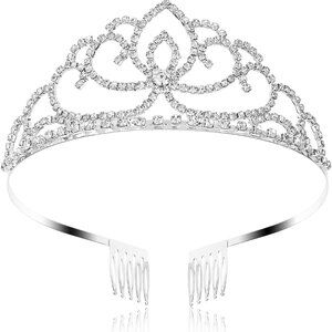 Tiara Crystal Crown with Combs Elegant Princess Tiaras and Crowns for Women Girl